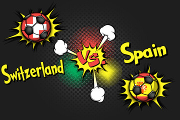 Soccer game Switzerland vs Spain