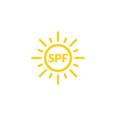 UV radiation sun block icon. Solar ultraviolet uv radiation logo 50spf