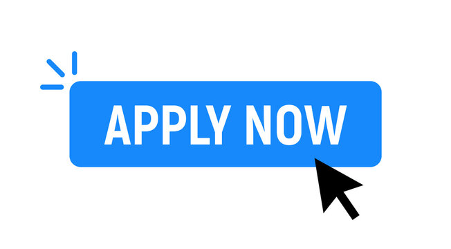Apply now job submit button icon. Vector apply now click cursor