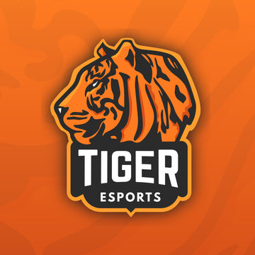 Tiger mascot e-sports logo illustration