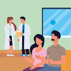 doctors with patients