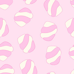Pink marshmallow seamless pattern