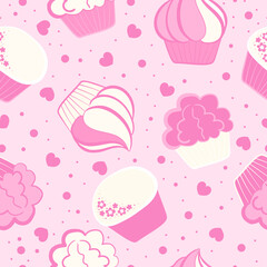 pink cupcakes repeating pattern