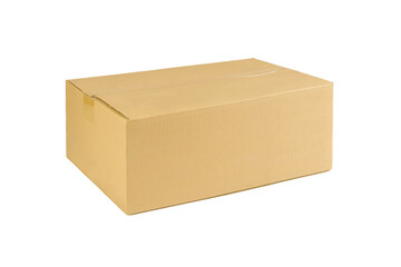 Brown cardboard box isolated on white
