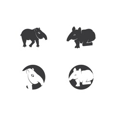 Tapir logo vector template illustration