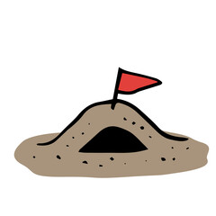 砂浜トンネルのシンプルなイラスト