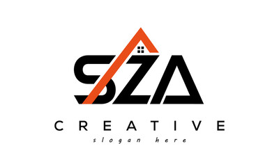 initial SZA letters real estate construction logo vector	 - obrazy, fototapety, plakaty