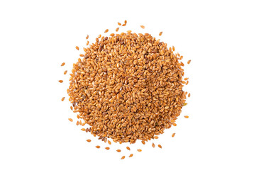 Close up Top view Flaxseed isolated on white background.