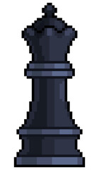 Pixel art queen chess piece for 8bit game on white background
