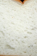 Close up of sliced loaf white bread breakfast food
