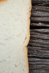 Close up of sliced loaf white bread breakfast food