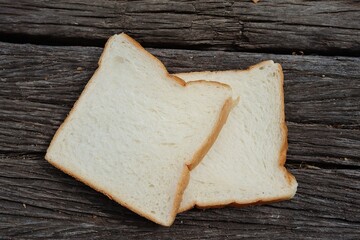 Close up of sliced loaf white bread breakfast food