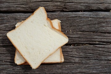Close up of sliced loaf white bread breakfast food