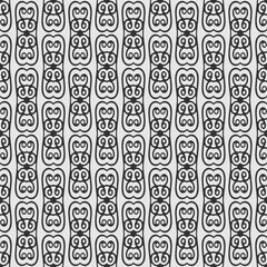 Abstract background pattern with black decorative ornament on white background, wallpaper. Seamless pattern, texture