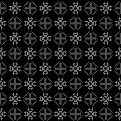 Dark background pattern decorative ornament on black background, wallpaper. Seamless pattern, texture