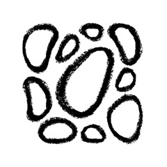 Black White Abstraction Graphic Element Paint Stain Doodle Shape Line Dot Rainbow Circles Bubbles Freehand Drawn Icons Icons Textured Brush Strokes Splattered Dirty Element for Grunge Design