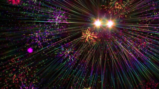 Color fireworks particles animation 4k