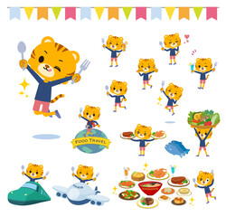 食のイベントに関するトラの男の子のセット