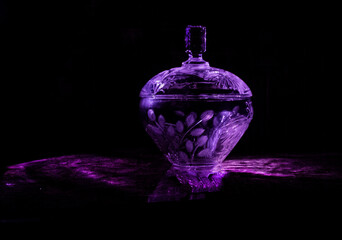 purple glass bottle