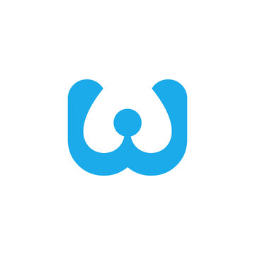 recommend clip art: Dog letter w logo in minimalist style