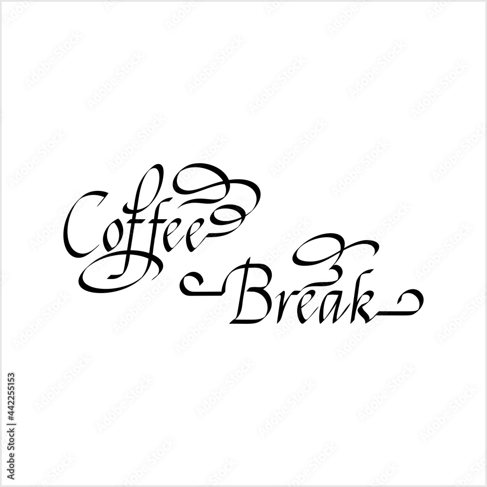 Wall mural coffee break hand drawn pen ink style m_2106001