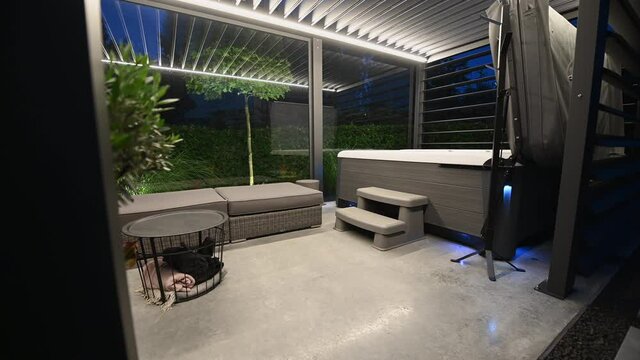 Modern Backyard SPA Shelter Bower