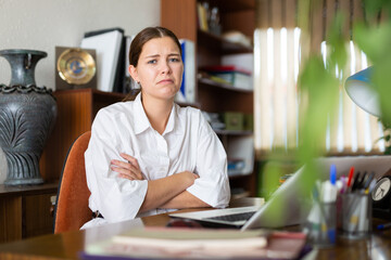 Angry manager experiencing emotions in office