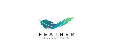 Feather logo design template