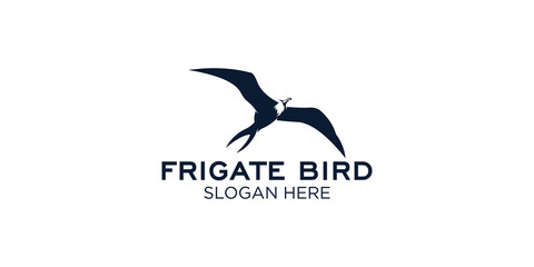 frigate bird  logo design template - obrazy, fototapety, plakaty