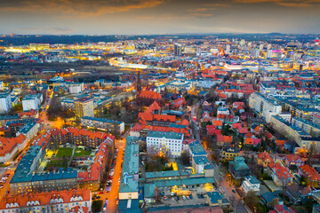 Obraz premium Aerial view on the city Katowice. Poland