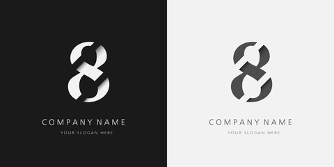 8 logo modern broken design serif number