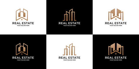 Set of building architecture logo design inspiration