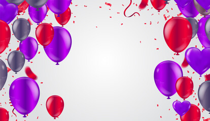 Holiday balloons template for design banner,ticket, leaflet, card, poster and so on. Happy birthday background