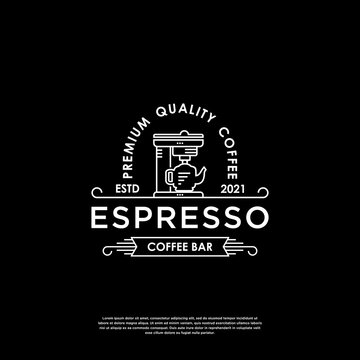 Coffee espresso with vintage badge logo design template