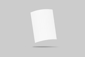 Realistic blank flyer brochure for mockup. Paper or poster illustration. 3D Render.