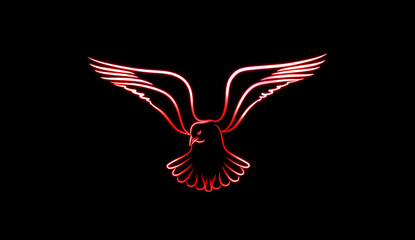 flying eagle bird neon 
