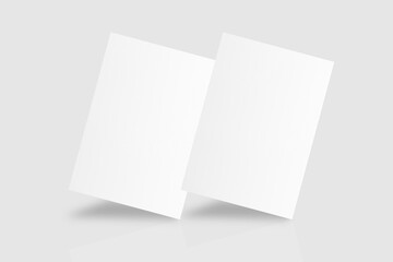 Naklejka premium Realistic blank flyer brochure for mockup. Paper or poster illustration. 3D Render.