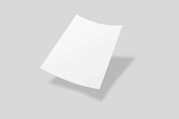 Realistic blank flyer brochure for mockup. Paper or poster illustration. 3D Render.