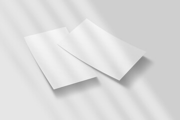 Realistic blank flyer brochure for mockup. Paper or poster illustration. 3D Render.