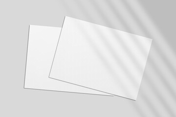 Realistic blank flyer brochure for mockup. Paper or poster illustration. 3D Render.