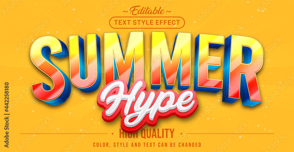 Aufkleber Editable text style effect - Summer text style theme.