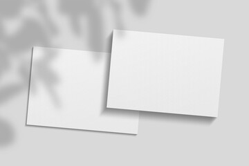 Realistic blank flyer brochure for mockup. Paper or poster illustration. 3D Render.