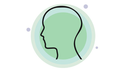 Silhouette of person with circles