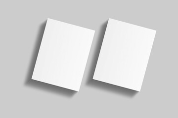 Realistic blank flyer brochure for mockup. Paper or poster illustration. 3D Render.