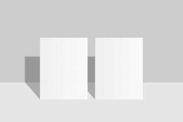 Realistic blank flyer brochure for mockup. Paper or poster illustration. 3D Render.