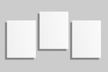 Realistic blank flyer brochure for mockup. Paper or poster illustration. 3D Render.