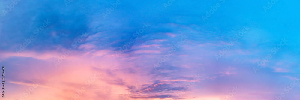 Canvas Prints dramatic panorama sky with cloud on sunrise and sunset time. panoramic image.