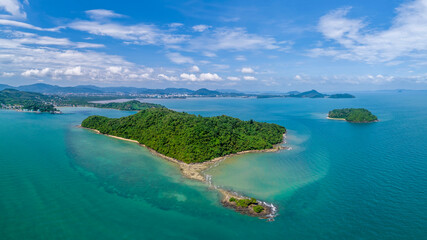 Coastline along South Thailand, Drone Aerial UAV