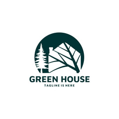 Simple Eco House Icon Logo Concept Design