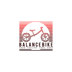 Kid Balance Bike Logo Design Inspiration in Stripes Style